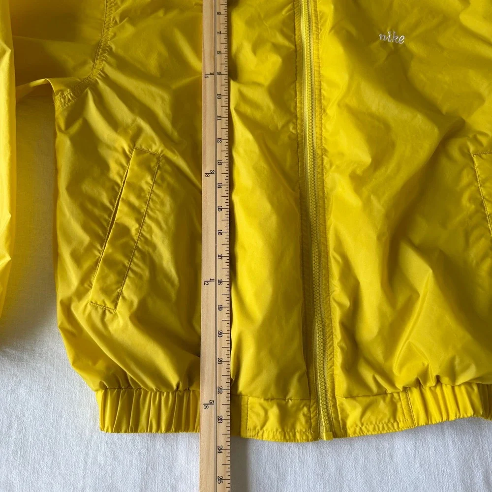 Nike Yellow Windbreaker Jacket Full Zip‎ Mesh Lined S Distressed